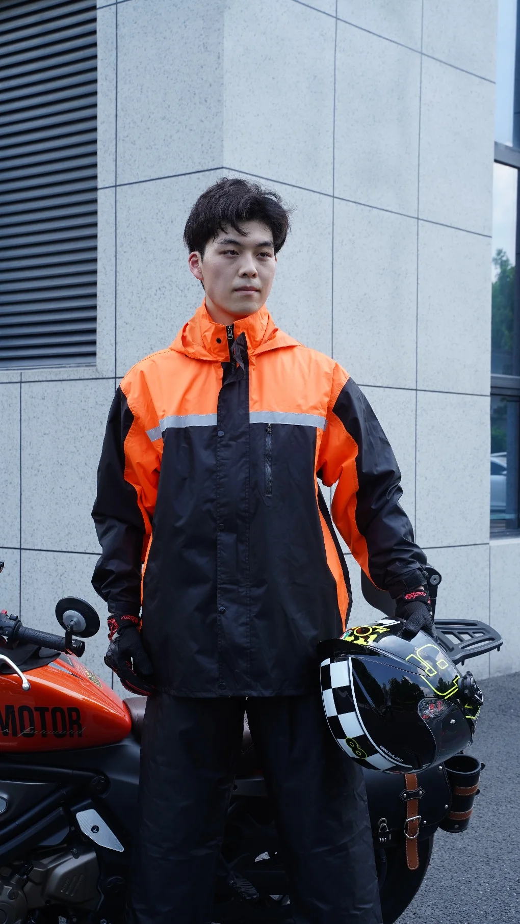 Fashion Thickened Split Rainwear Color Matching Sports Rainsuit Men's Waterproof Riding Motorcycle Raincoat raincoat poncho