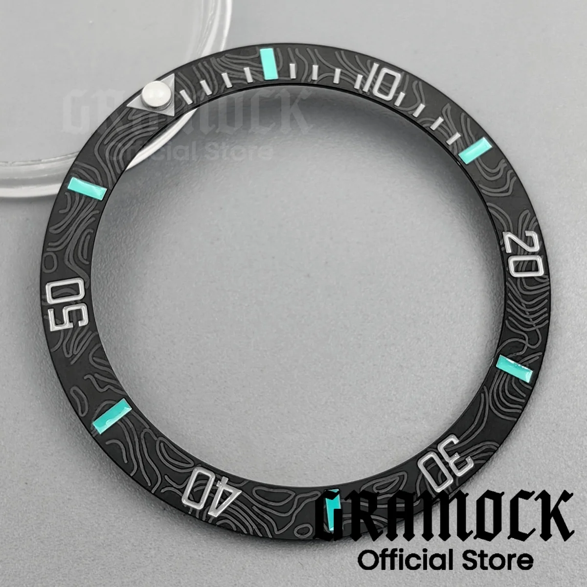 Carbon Fibre Tilted Ceramic Bezel with Blue Luminous Accents