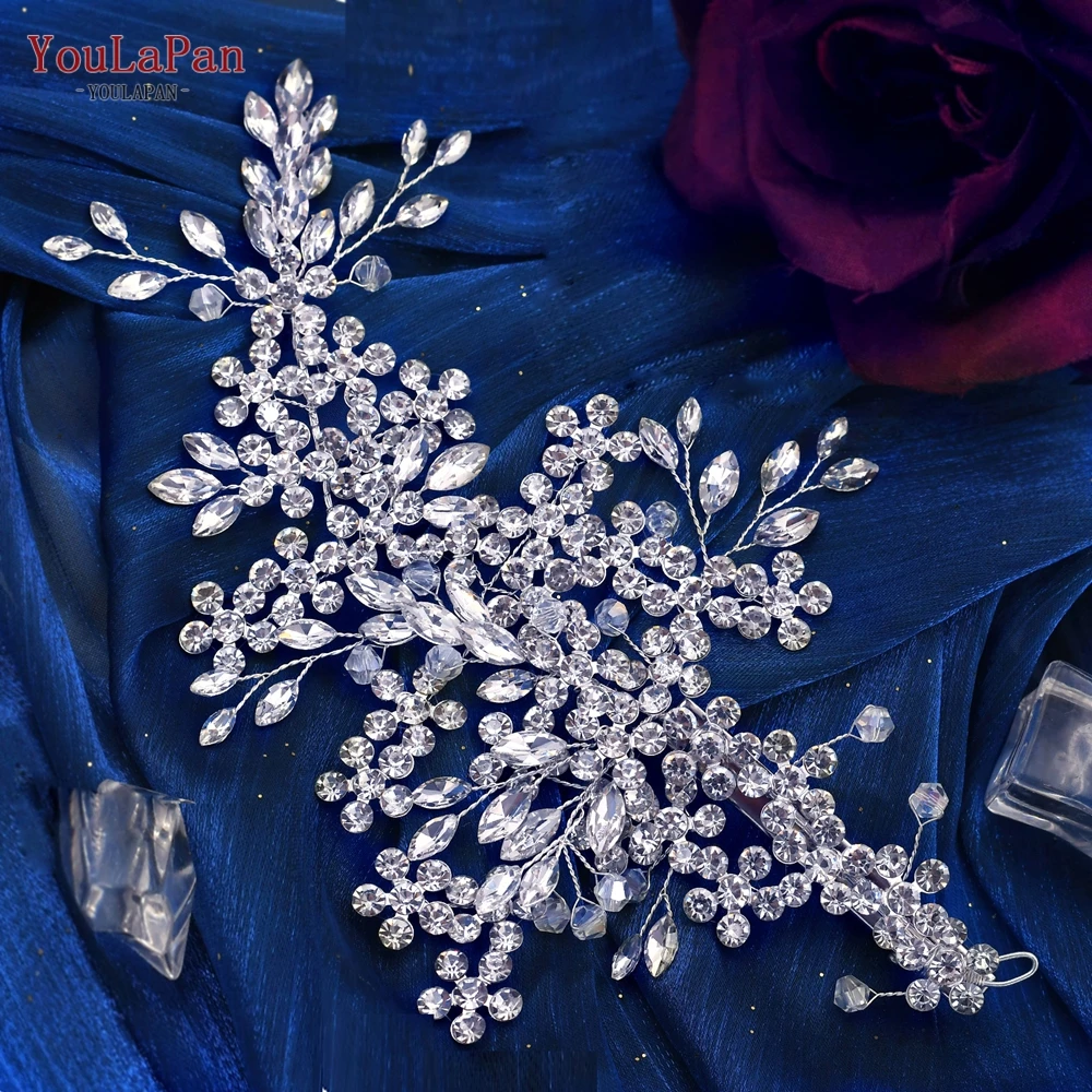 Hair Accessories Bridal Hair Accessories Bridal Jewelry Set Bridal Headpiece Barrettes Hair Clips Vine Rhinestone Floral Wedding Hair Accessories