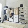 "Fiona Wood Metal Walk-in Closet 3 Drawers Organizer" 5