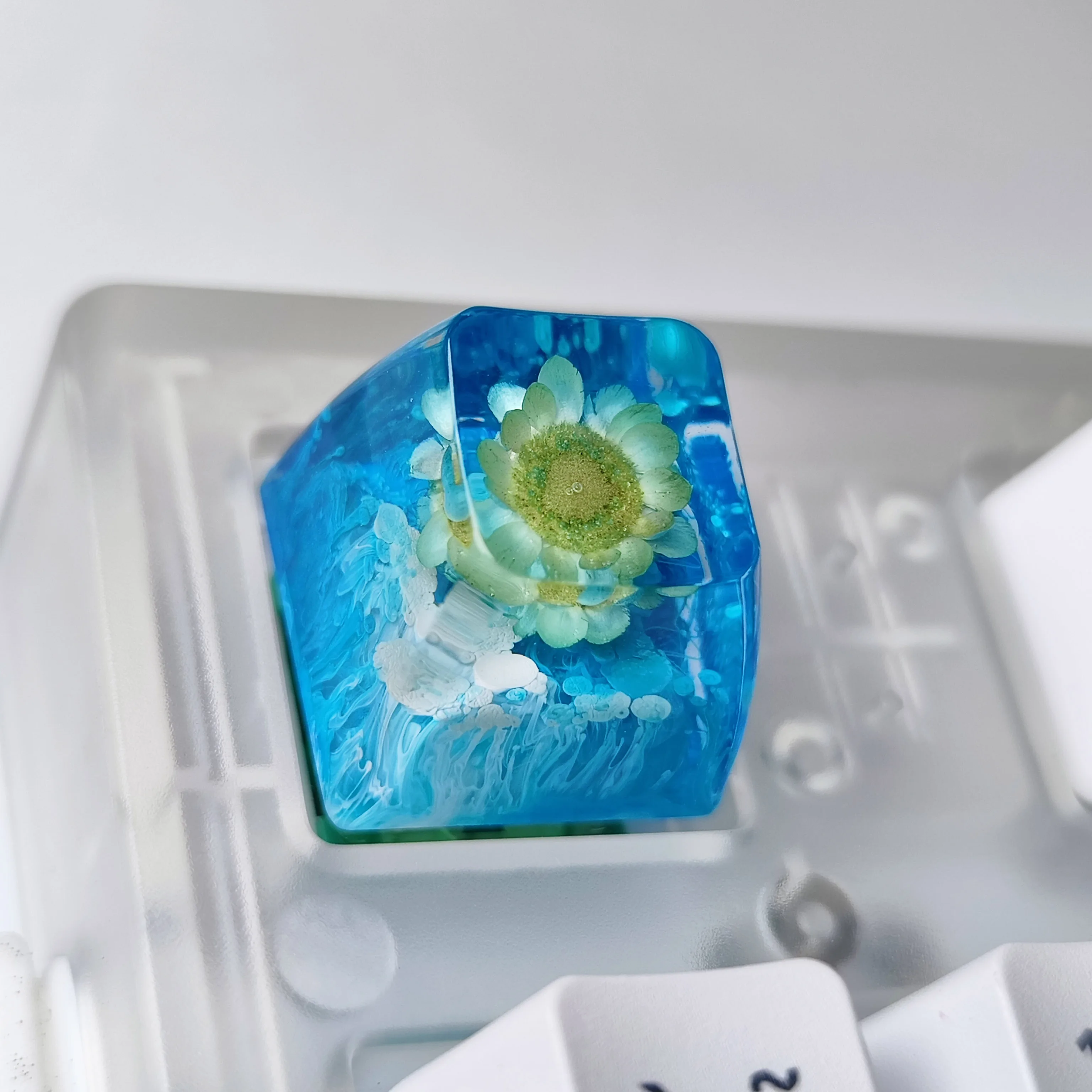 Personalizado Resina Artesanal Keycaps Resina Faça Você Mesmo Teclado Mecânico Única SA Flor Menina Pretty Esc Keys Presente Diy - Imagem 5