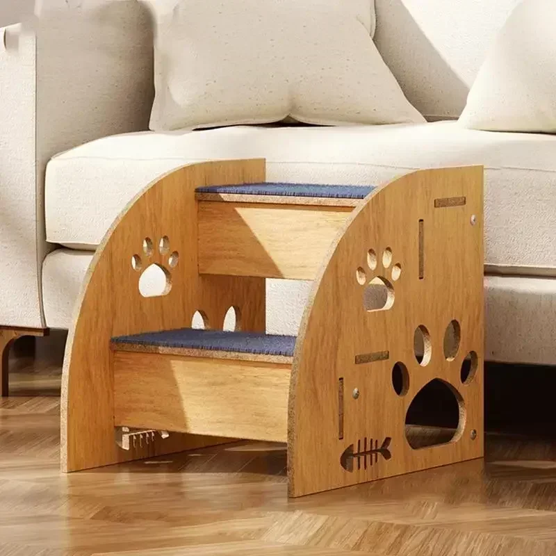 Pet Stairs for Bed Dog Steps Dog Ramp High Bed Climbing Steps Non-Slip Wooden