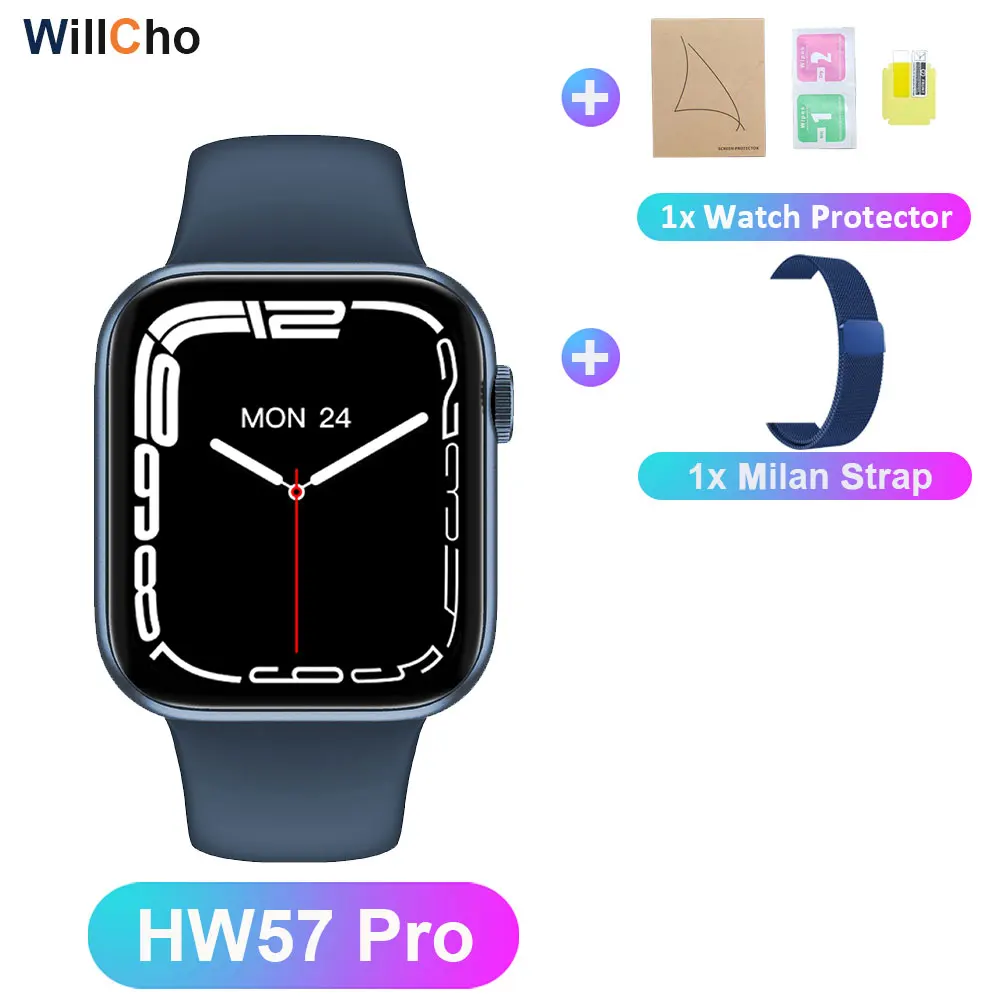 HW57 Pro SmartWatch Men Wireless Charge Voice Assistant QR code Alipay BT Call Watch For Women NFC Smart Watch pk w27pro hw37pro 