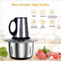 Electric Food Processor Chopper 3 Speeds 5L Blender Meat Grinder For Babyfood Vegetables Onion Garlic Mincer Kitchen Appliances 1