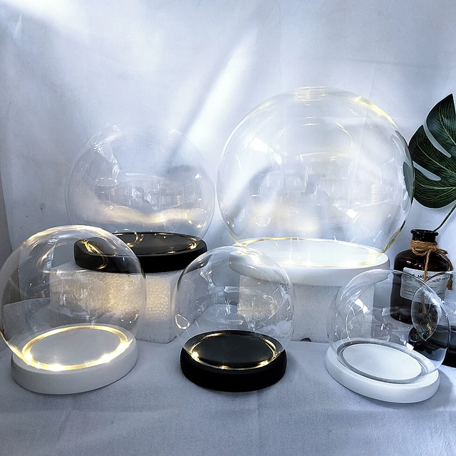 Decorative Clear Glass Dome with Base Cloche Glass Dome Crafts Showcase  Collectibles Bell Jar Stand for Birthday Gifts Office - AliExpress