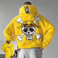 One Piece felpa con cappuccio oversize unisex con teschio Mugiwara 8