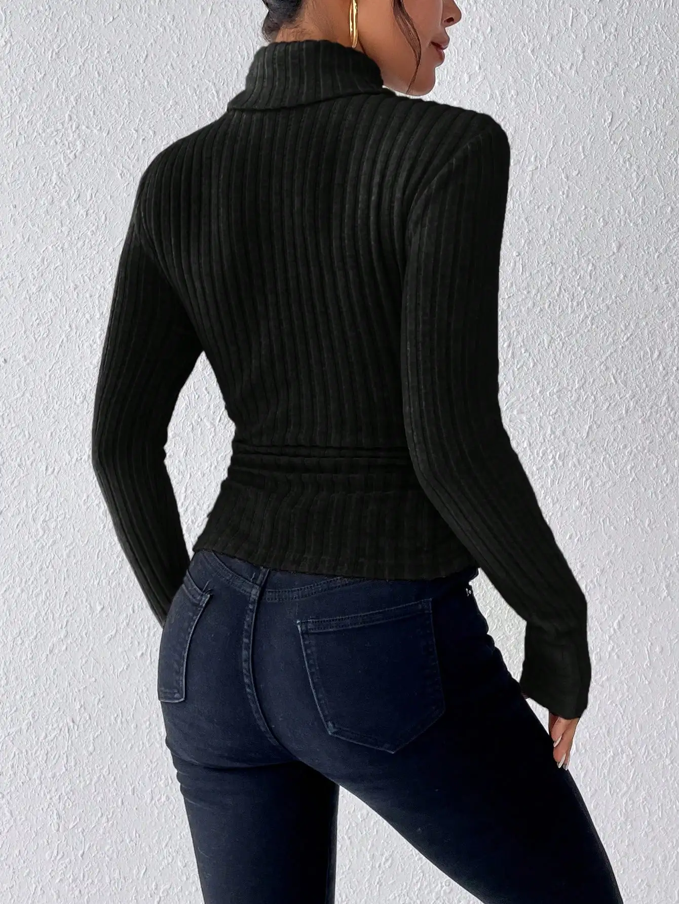 Elegant Solid Basic Knitted Tops New Women Turtlneck Sweater Long Sleeve Casual Slim Pullover Fashion Simple Style Design 2