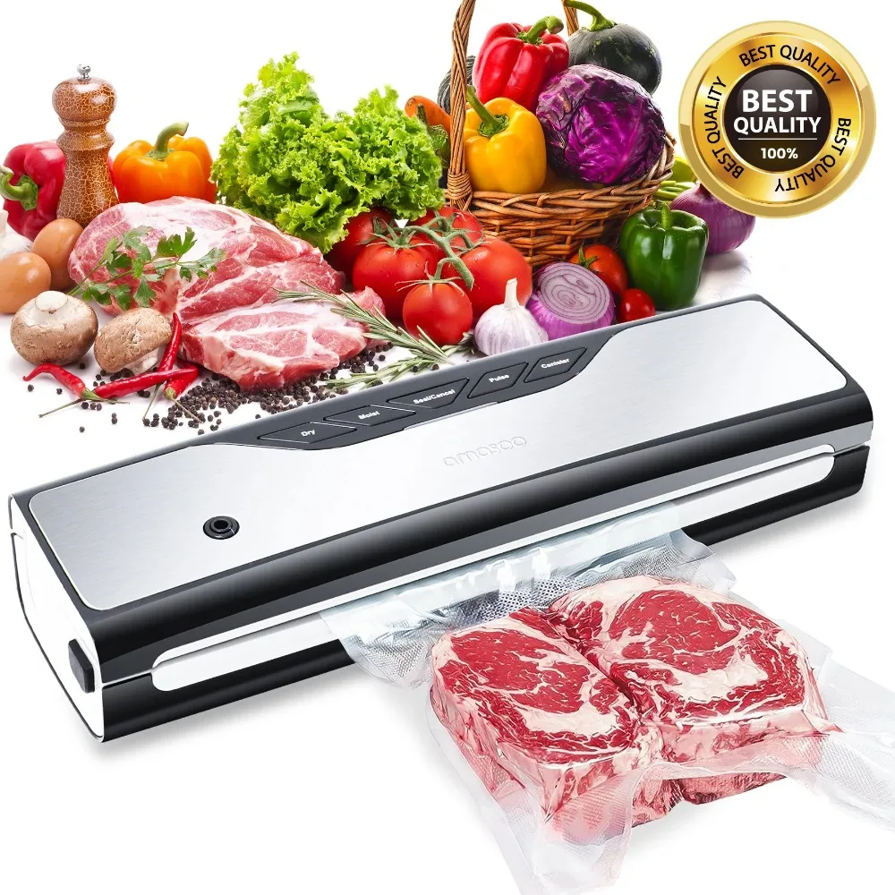 

Allovit Automatic Vacuum Sealer Machine Vacuum Sealing System for Food Preservation with Starter Kit (Silver)