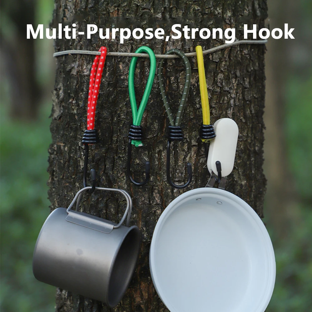 Tent Wind Rope Hook 5/10pcs Strong Elastic Rope Hook Outdoor Tent Elastic Rope Hook Multifunction Anti-wind Fixed Tent High