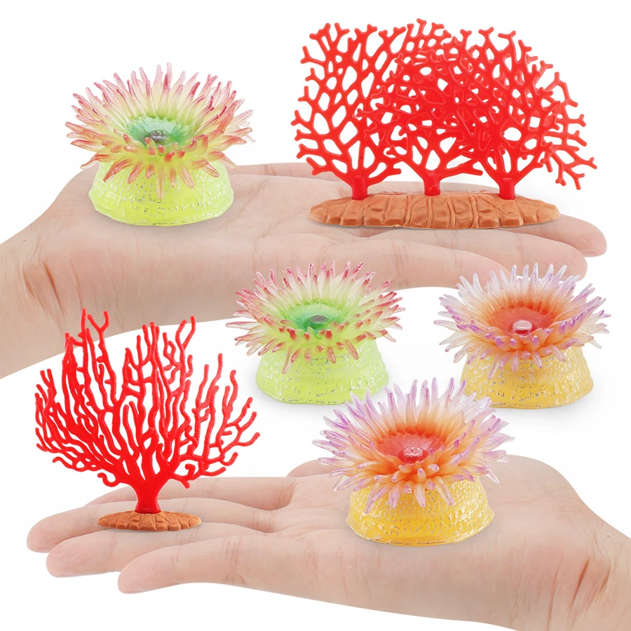 Realistic Coral Sea Anemones Educational Miniature Collection