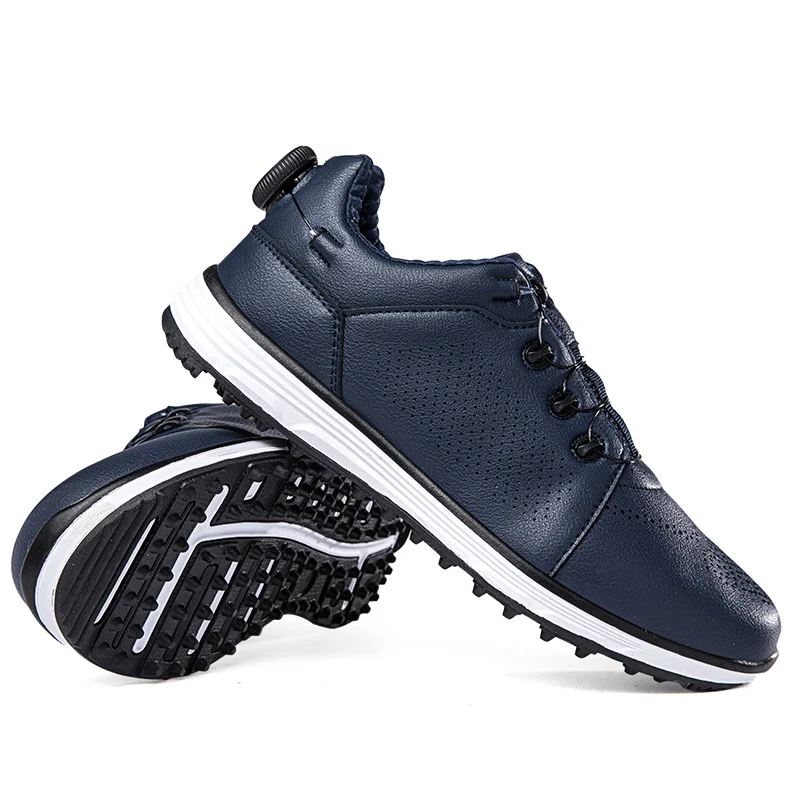 

Professional Men Golf Sport Shoes Brown Blue Women Athletic Golfer Training Sneakers Spikes Grass Walking Shoes