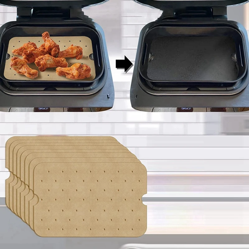 100/50Pcs Air Fryer Paper For Ninja Foodi Accessories 20cm 29cm Square Air Fryer Parchment Paper Liners Pizza Accessories air fryer paper
