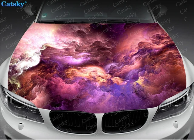 Bunte Wolke Abstrakte Kunst Auto Aufkleber Auto Haube Wrap Aufkleber Vinyl  Aufkleber Volle Farbe Grafik Auto Haube Wrap Aufkleber Vinyl aufkleber -  AliExpress