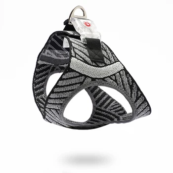 개 깜박이 하네스 조절 가능 LED 야간 샤인 애완 동물 목걸이, 안전 반사 강아지 조끼, 푸치 통기성 훈련 목걸이