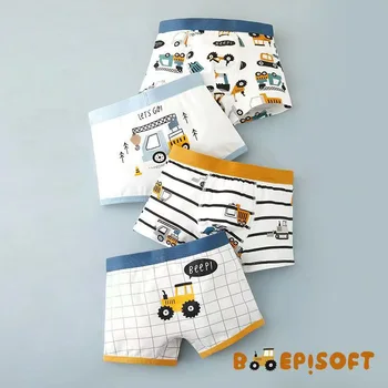 4pcs Boys Cotton Dinosaur Boxer Shorts 1