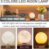 Levitating Moon Lamp, Magnetic Floating Moon Lamp Spinning Luna Night Light with 3 Color Modes, for Home Office Desk Decor, 3