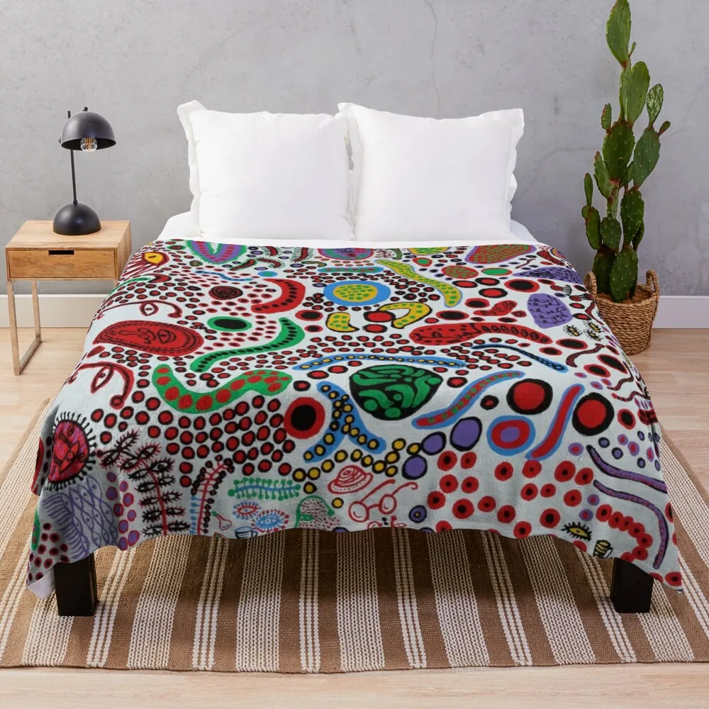 

Yayoi Kusama Endless Life of People Throw Blanket Thin Wadding Blanket Fur Throw Blanket