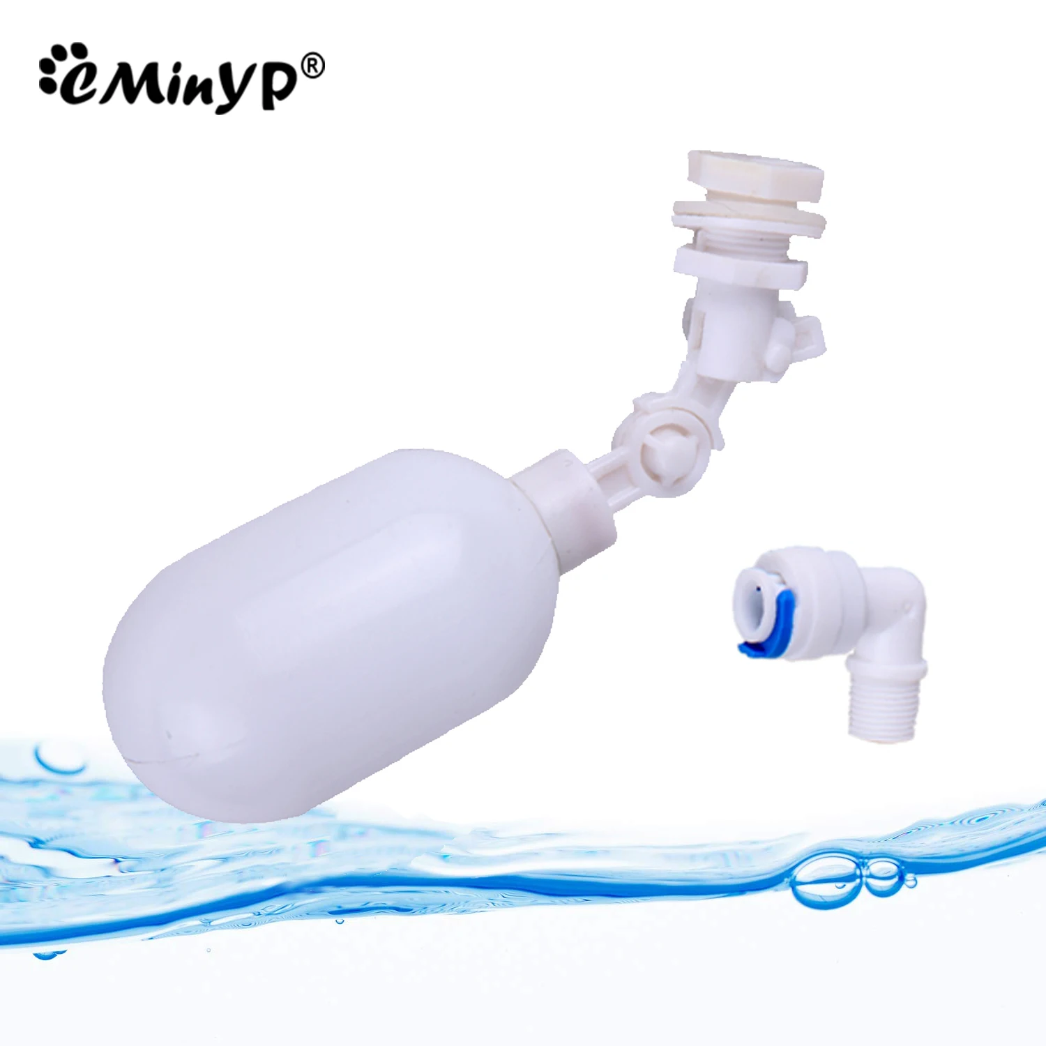 1/4 Inch Float Ball Valve RO Water Purifier Aquarium Auto Water Changer Float Valve Plastic White Level Controller