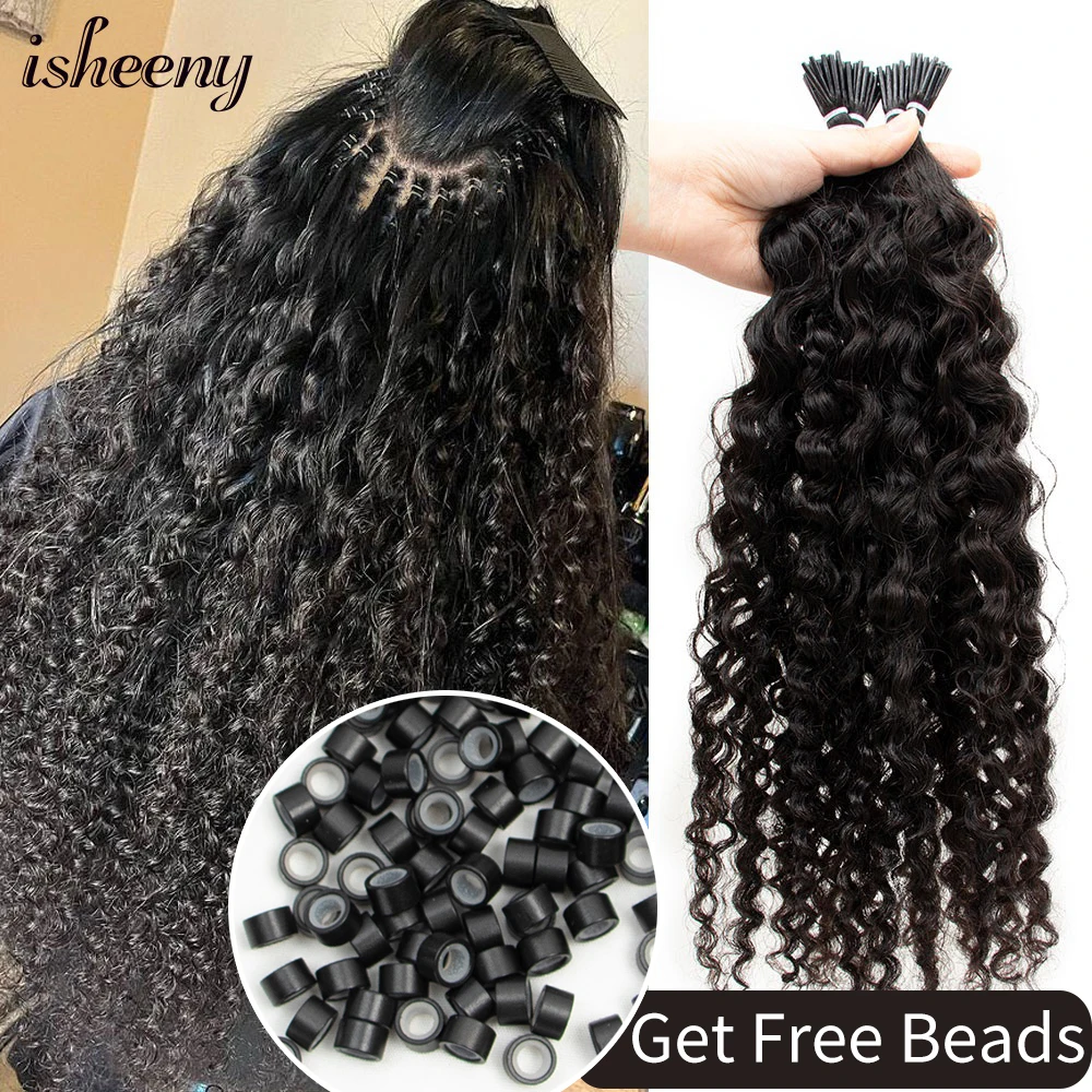 Kinky Curly Tip Microlinks Human Hair Extensions  Curly Micro Bead Hair  Extensions - Hair Weaving - Aliexpress