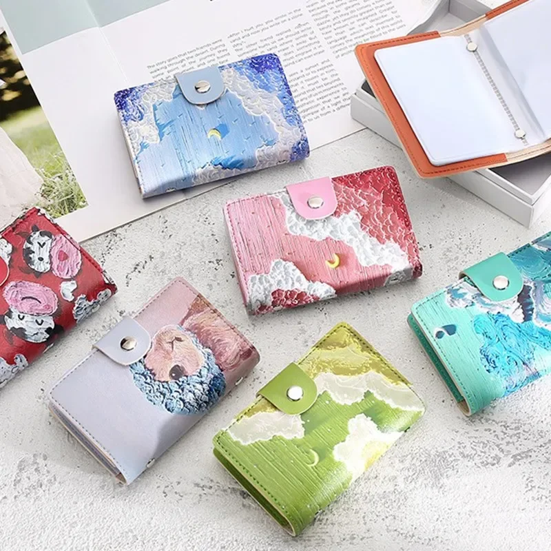 

26 Slots Card Holder Kawaii Credit Bank Card Case Portable Cash Clutch Wallet Desk Organizer Business Card Photocards Holder