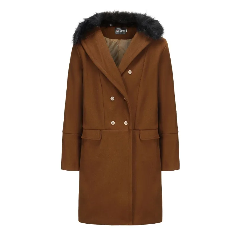 2025 New long Casual Woolen Coat Solid Slim Fit Double breasted Youth Men's Collar clothing trench coat men Wool cloak&mix