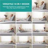 Ensemble d'oreillers orthopédiques 10 en 1, 3 pièces, Support de tête de lit en mousse à mémoire de forme réglable, conception multifonctionnelle pliable et antidérapant 5
