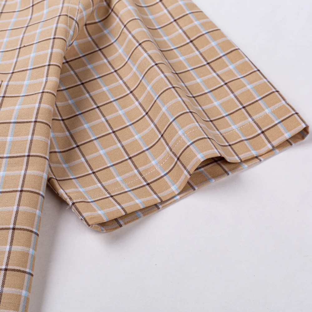 Men's Summer Short Sleeve Cotton Oxford Shirt with Single Patch Pocket