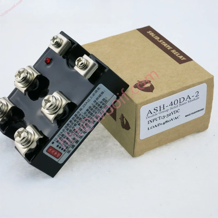 40A 2상 무접점 계전기 ASH-40DA-2 DC AC 제어 24VDC 부하 480V