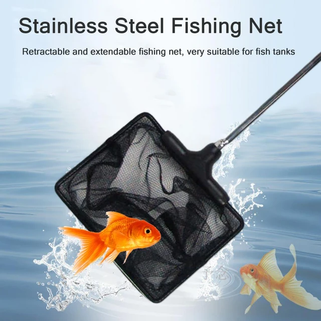 Stainless Steel Aquarium Fish Net Square Adjustable Telescopic Fishes  Shrimps Landing Net for Fish Tank Aquarium Accessories - AliExpress