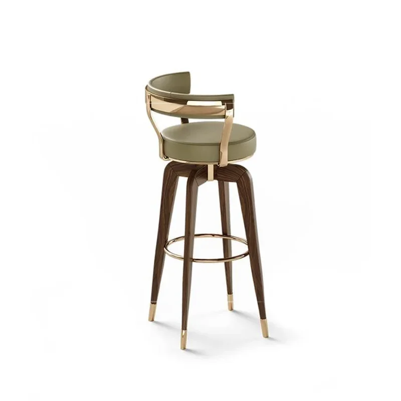 

Counter Height Bar Stool with Backrest, Modern Bar Stool with Solid wood Legs for Kitchen Counters