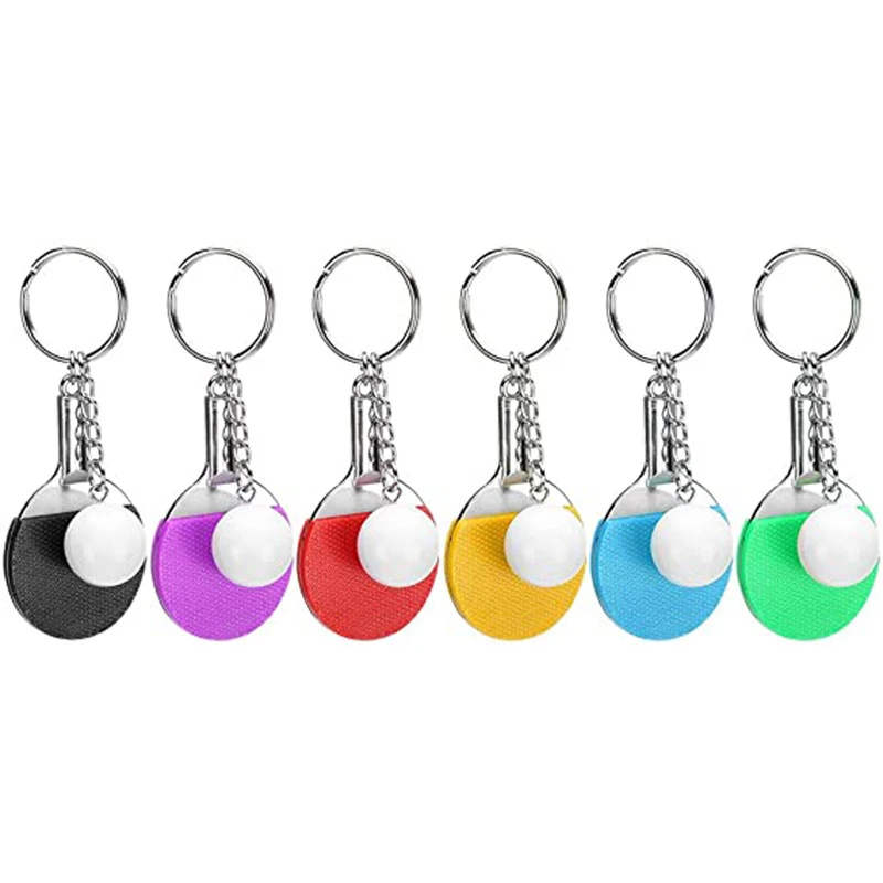 Description Picture 2 of itemPing Pong Ball Key Chain Table Tennis Keychain Racquet Keyring Racket Ring Bag Pendant Decoration Souvenir Gift