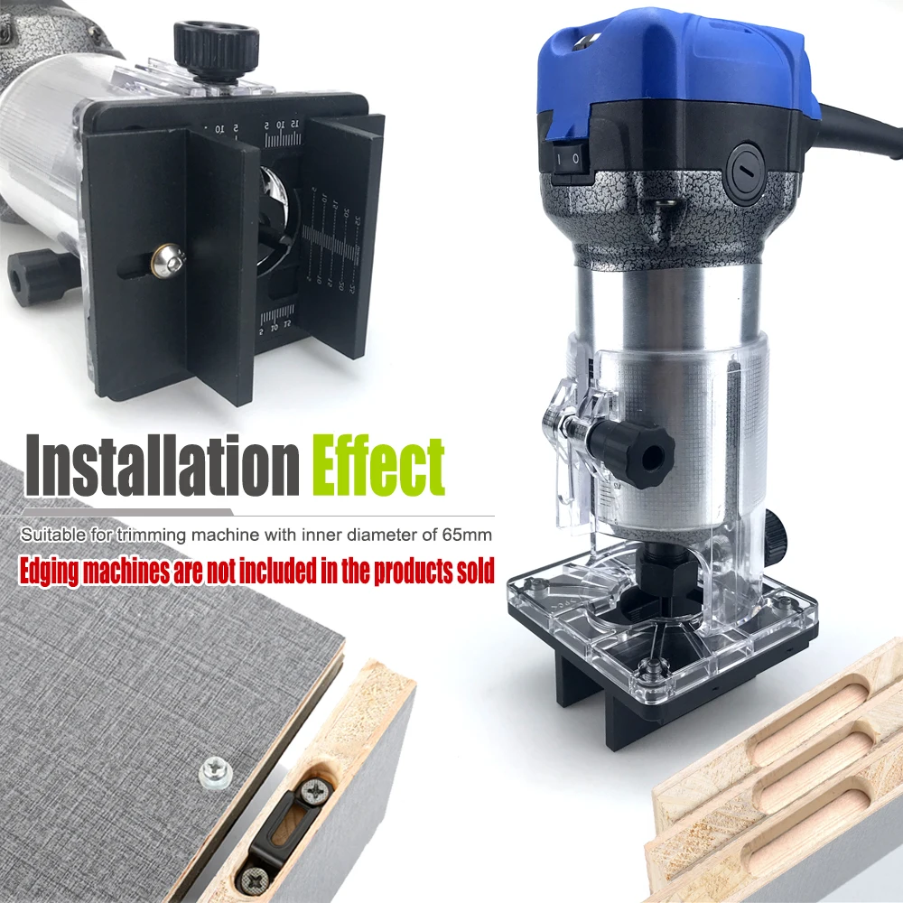 Woodworking 2 In 1 Connector Slot Opener Trimming Machine Trough Base Suitable for Trimming Machine with Inner Diameter of 65mm