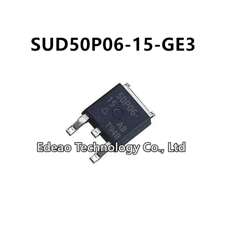 

10Pcs/lot NEW 50P06-15 SUD50P06-15 TO-252 SUD50P06-15-GE3 50A/60V P-channel MOSFET field-effect transistor