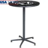 Durable Acrylic Top Cafe Table with Black Accent Trim Adjustable Feet Indoor Gatherings Easy Assembly Contemporary Coffee Table 1