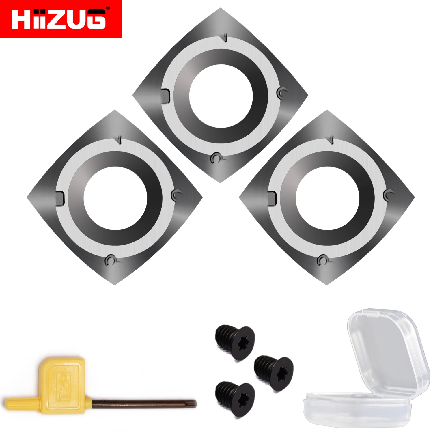 

15mm×15mm Square Negative Angle Rake Carbide Inserts Cutters Knives Indexable 3pcs for Rougher Wood Turning Tool