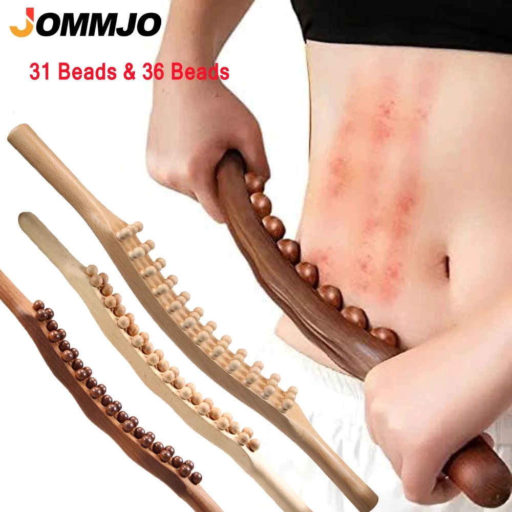 1Pcs Wood Therapy Lymphatic Drainage Massage Roller Stick Tool Myofascial Release Tool Stomach Cellulite Massager,Ease Neck Back