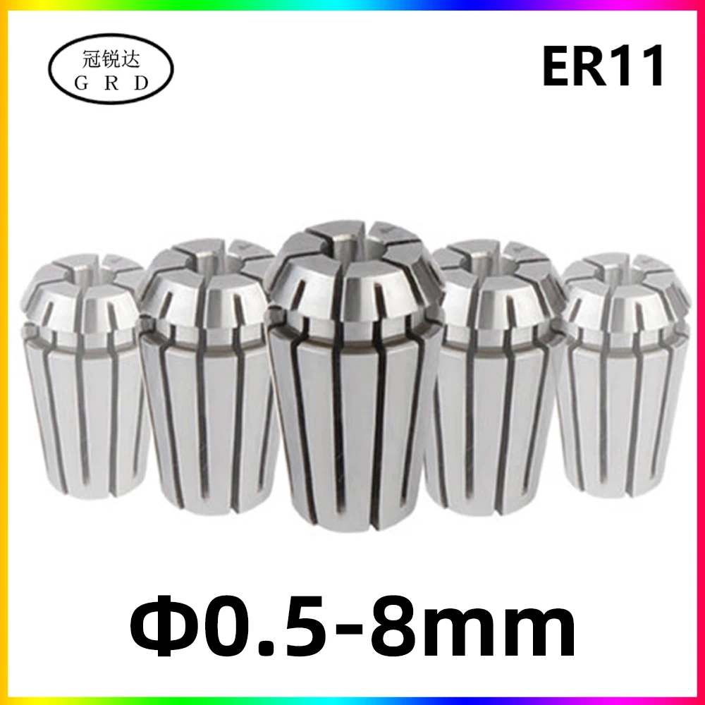 ER11 Chuck High Precision Range 0.5-8mm ER11 Collet Engraving Machine Spindle Elastic Chuck ER11 Motor Shaft ER11 Nut Wrench