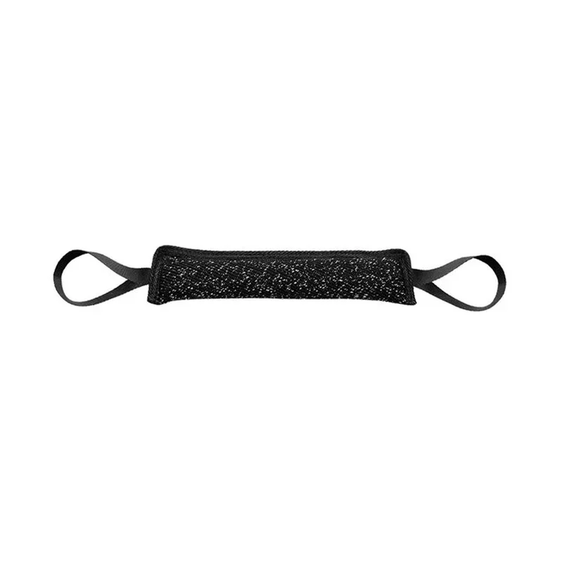 Black Dog Training Bite Tug Pillow Sleeve with 2 Rope Handles for Training Malinois German Shepherd Rottweiler Pet Chewing Toy
