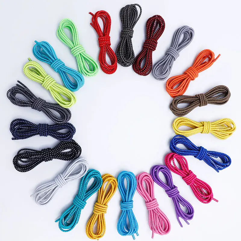 

Reflective Lazy Shoes Lace Buckles, No Ties, Elastic Elastic, Elastic, Round Sports Canvas Shoes, Black and White, Colorful