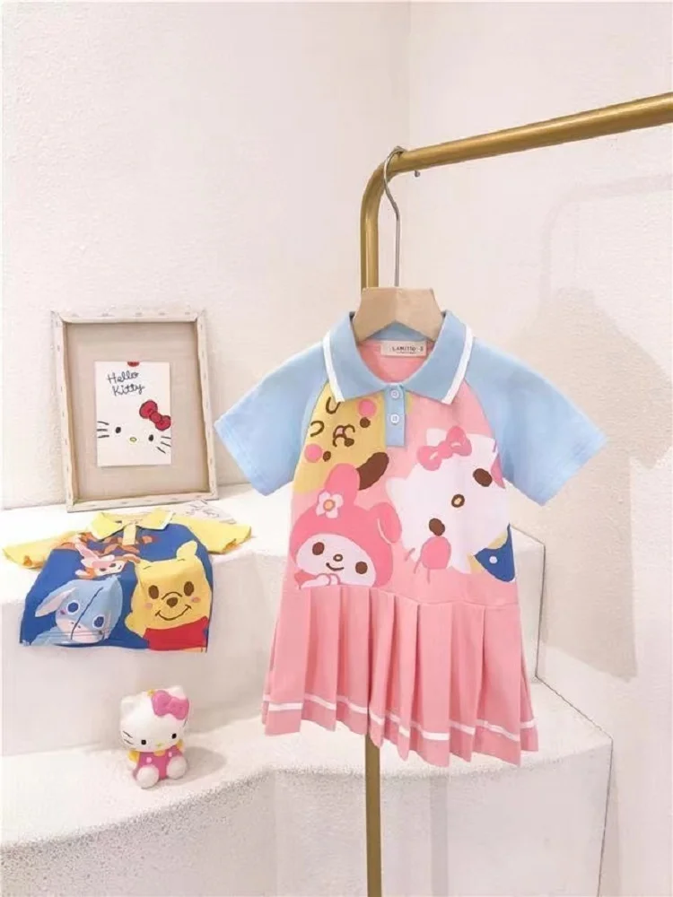 Summer Girls Clothing Toddler Rabbit Polo Shirt Pleated Dress Causal Comfortable Baby Girl Clothing Princess Dress - Image 3