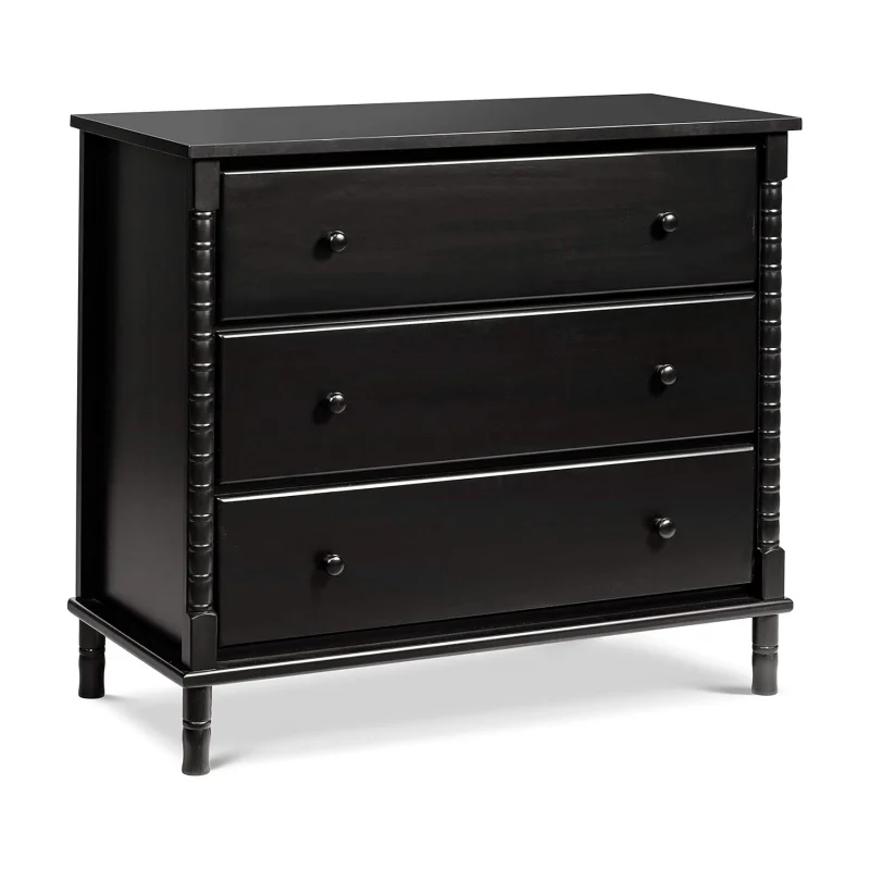 Jenny Lind Spindle 3-Drawer Dresser in Ebony