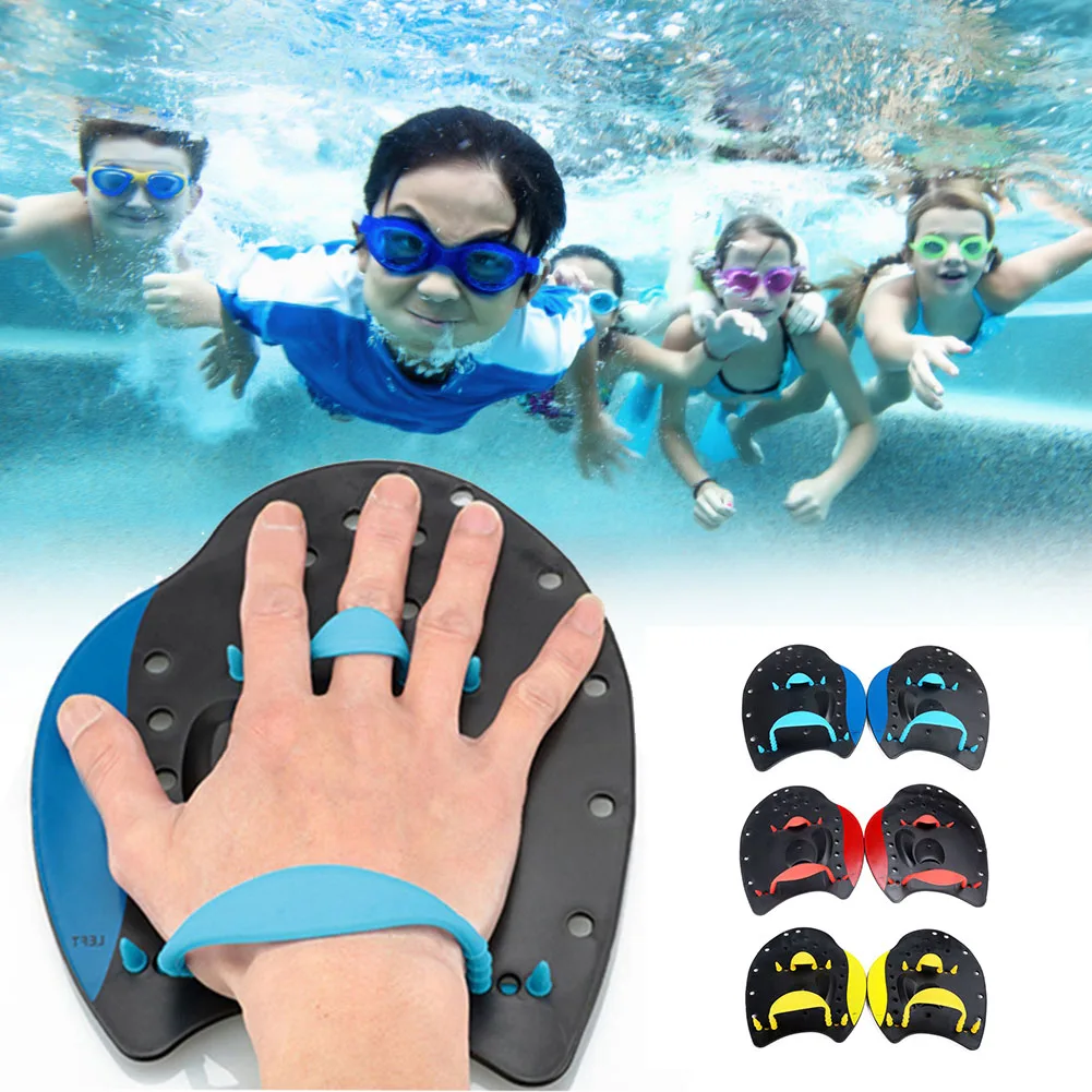 

Professional Swimming Paddles for Kids Adults Adjustable Straps Hand Fins Flippers Palm Finger Gloves Paddle for Swim Training