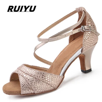 Latin Shoes Sal Tango Ballroom Party Women's Shoes Gold Summer Sandals Girls High Heel Sports Dance Shoes Outdoor 1