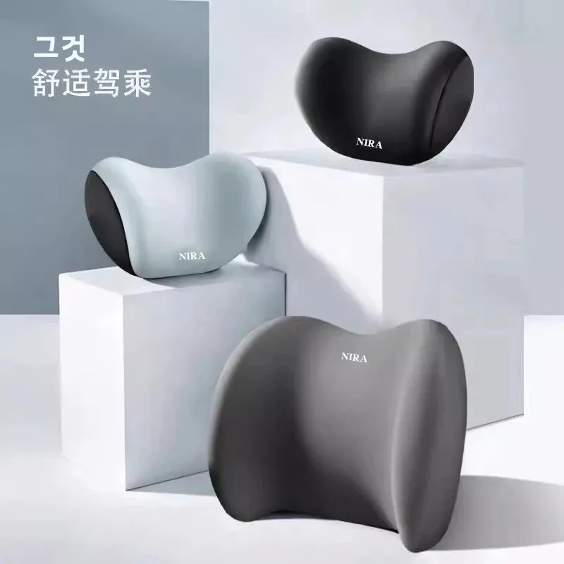 차량용 메모리폼 허리 지지대, 운전석용 부드러운 목 베개, 자동차 허리 및 목 통증 완화 보호 액세서리