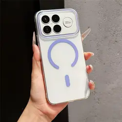 New Transparent Magnetic Skin - Friendly PC Phone Case - Bumper Protective Cover for Poco F9 Pro (PURPLE)