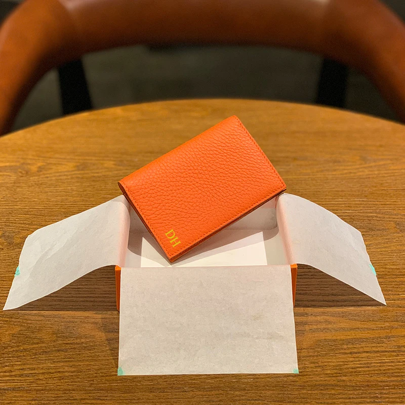 👛 Tarjetero De Piel Auténtica CHARRO | Unisex | Con Monedero Y Caja | 6-7 Ranuras | Naranja 160 | Regalo Perfecto