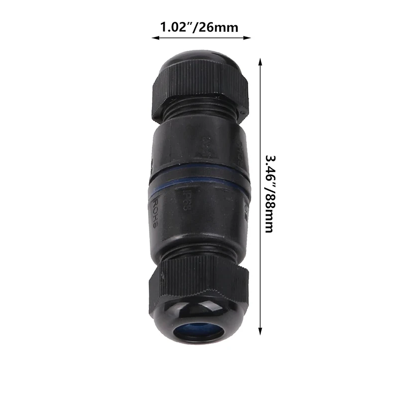 RJ45 Coupler Ethernet LAN IP68 Cable Wire Connector M25 Gland No Shielded Cable for Outdoor LED Equipment Underwater