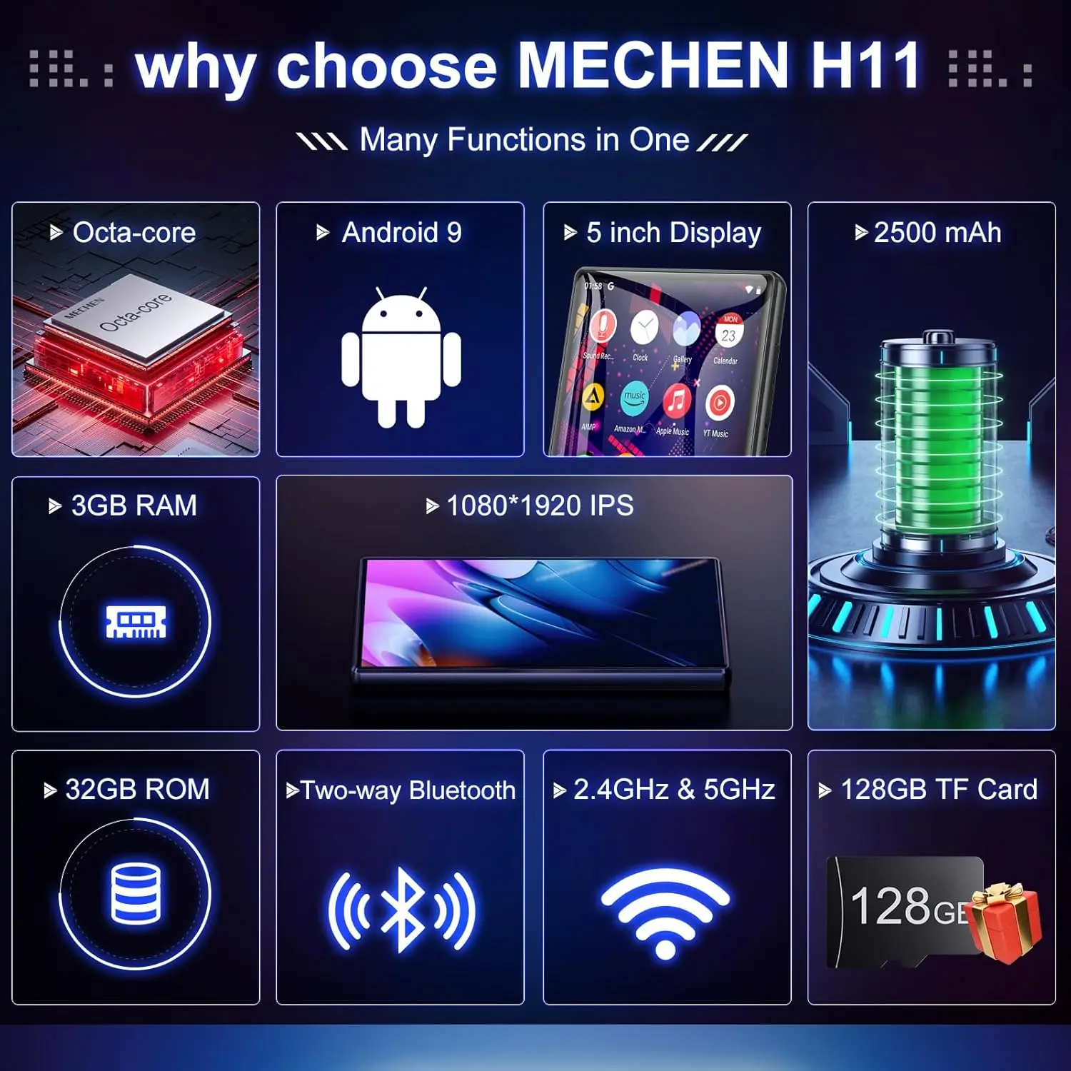 Portable MP3 MP4 Player with Bluetooth WiFi