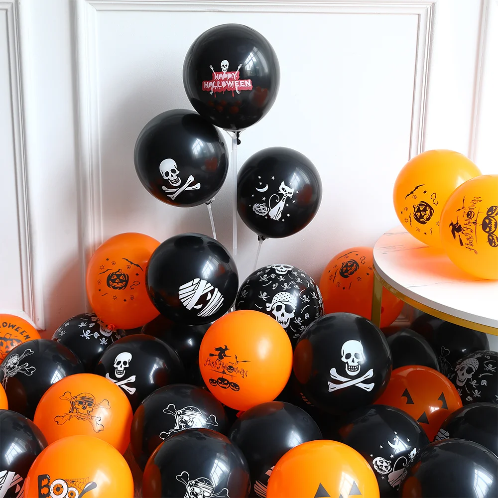 17-teiliges Halloween Ballon Set - Grusel-Deko Mit Fledermäusen & Kürbissen