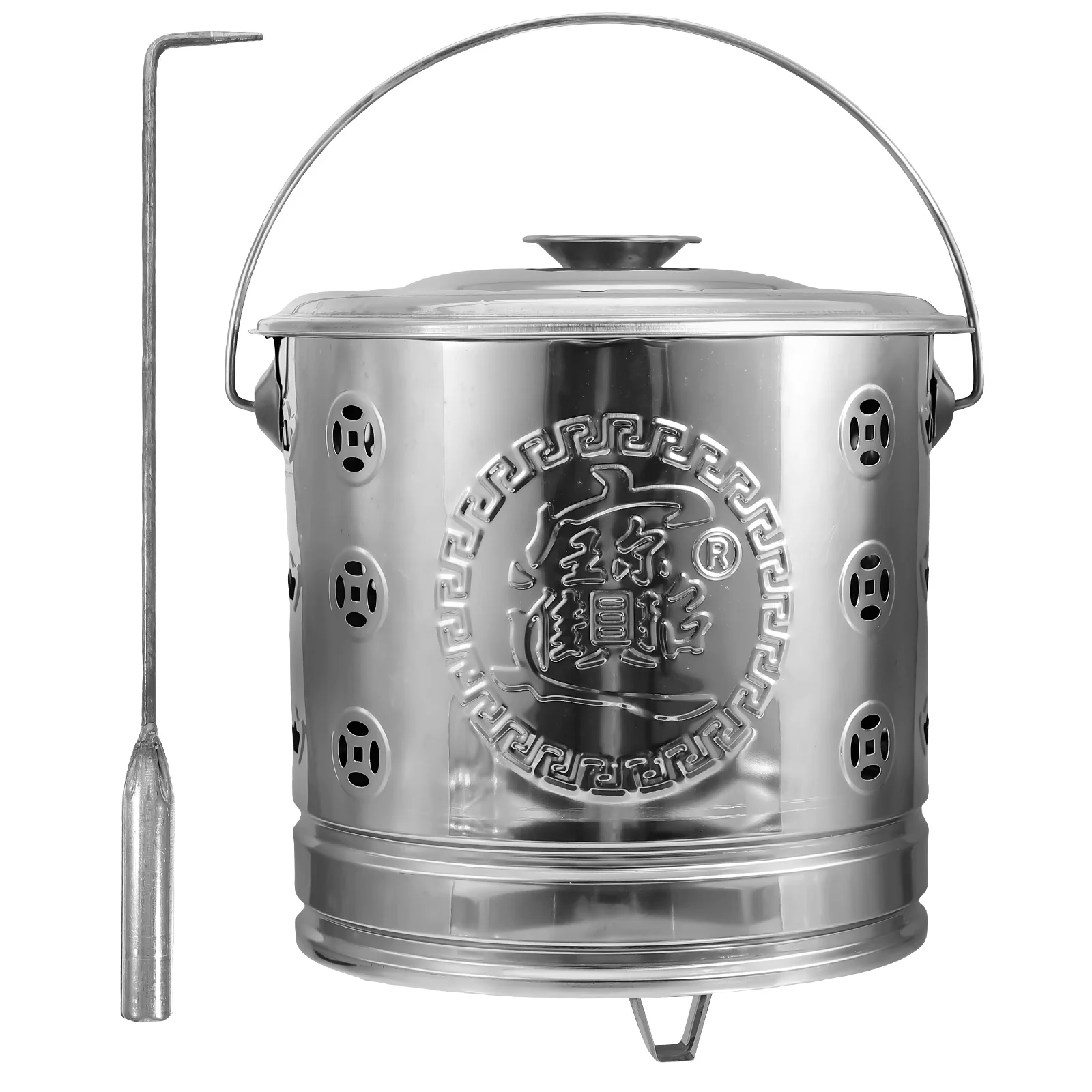 

Stainless Steel Incinerator Cage Garden Fire Bucket Money Burn Container Furnace Chinese Paper Outdoor Composting Bins